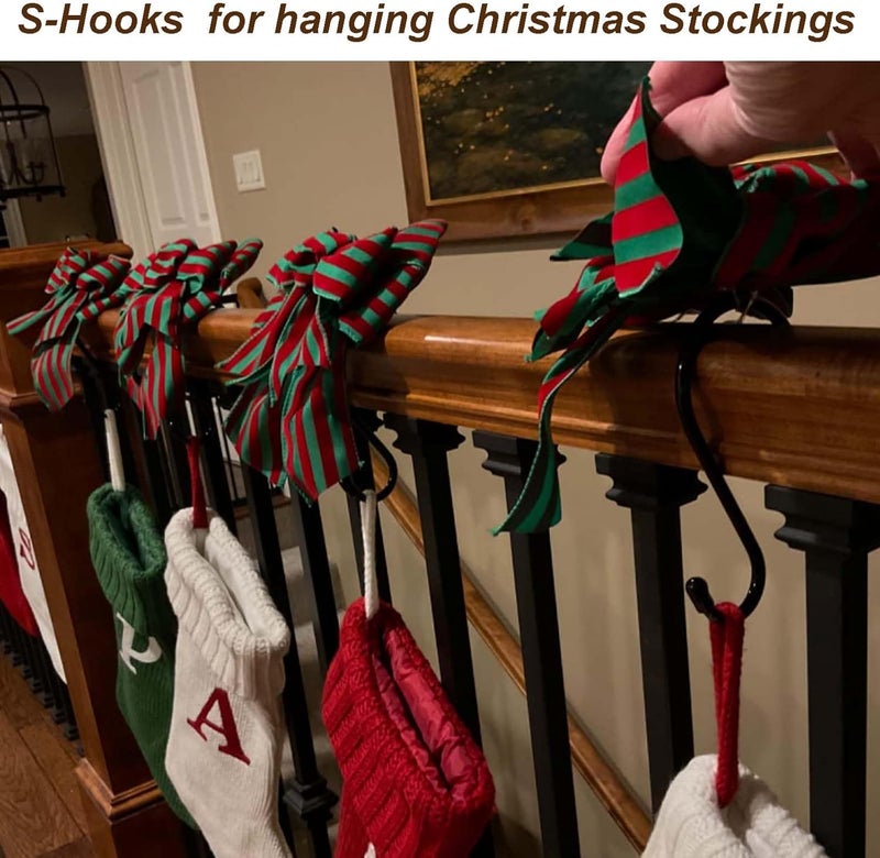 DaylyFav 8 Pack Black S Hooks, 5.5" Vinyl Coated Non-Slip Heavy Duty Steel Metal Utility Hooks Large S-Hook for Hanging Plants Flower Baskets Bird Feeders Coats Hats Bags Purses Towels, Holds 65 Lbs - Image 3